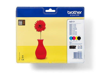 Tinta Brother Original Lc121 Black + 3 Colores