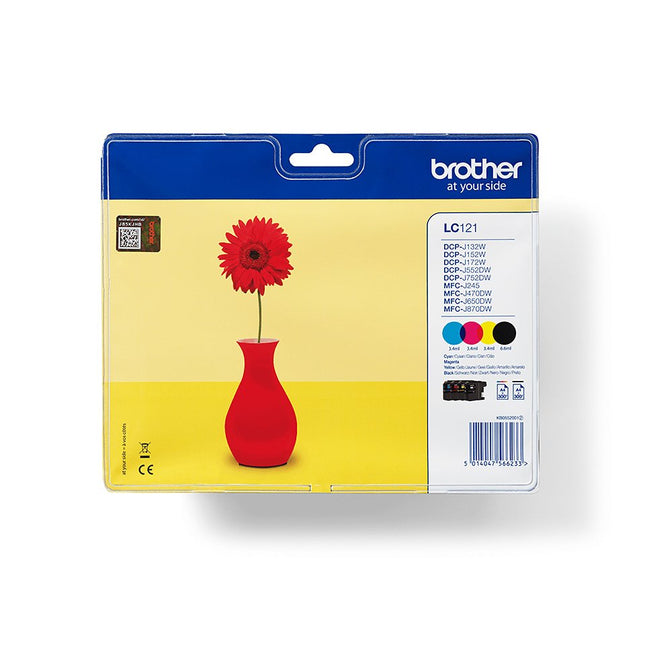 Tinta Brother Original Lc121 Black + 3 Colores