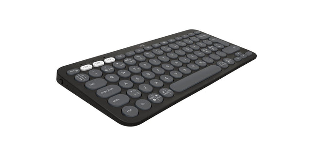 Teclado Danés Logitech Pebble Keys 2 K380s Rf Wireless + Bluetooth Qwerty , Finlandés, Noruego, Sueco Grafito