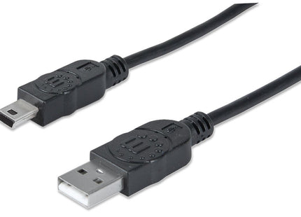 Manhattan Cable Usb Mini-B De Alta Velocidad, 1,8 M, Usb A, Mini-Usb B, Usb 2.0, Macho/Macho, Negro