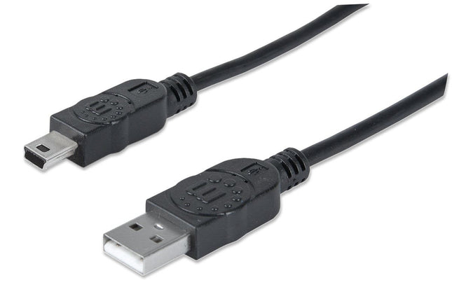 Manhattan Cable Usb Mini-B De Alta Velocidad, 1,8 M, Usb A, Mini-Usb B, Usb 2.0, Macho/Macho, Negro