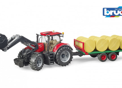 Bruder Case Ih Optum 300cvx Con Cargador Frontal Y Remolque De Transporte De Pacas, Modelo De Vehículo