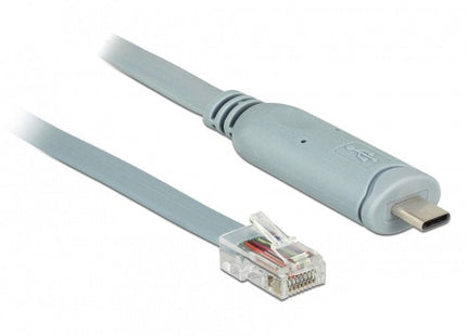 Delock 89917 Adaptador Usb 2.0 Type-C Macho > 1 X Serial Rs-232 Rj45 Macho 0,5 M Gris