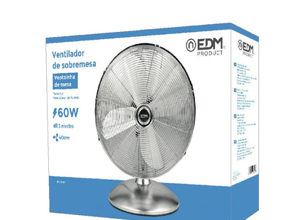 Ventilador De Sobremesa Cromado 60w  Ø Aspas 40 Cm Edm