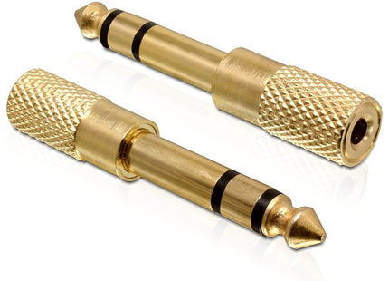 Delock 65361 Adaptador Jack 3,5mm -> 6,3mm H/M Gold