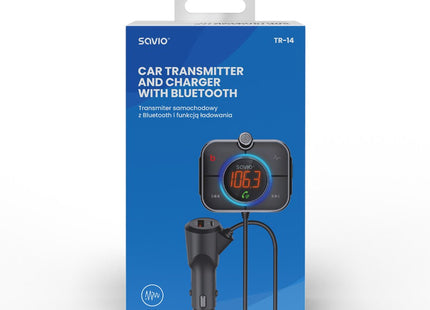 EAN 5901986047810 - Savio TR-14 Transmiter FM z Bluetooth i ładowarką PD 87,6 - 107,9 MHz Bluetooth/USB Negro imagen 9