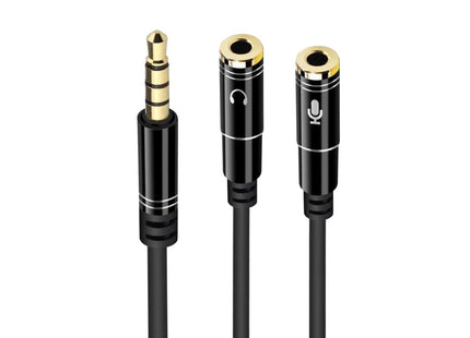 Ewent Ec1641 Cable De Audio 0,3 M 3,5mm 2 X 3,5mm Negro Ewent Cable Adaptador Audio Jack 3.5/M 4pines - 2xjack 3.5/H 3pines, Negro, 0.30m