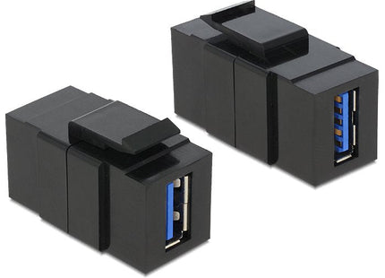 Delock Keystone Module Usb 3.0 A Hembra Usb 3.0 A Hembra Black