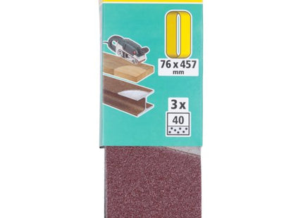 Set 3 Lijas De Banda De Corindón, Grano120,76x457mm 1896000 Wolfcraft