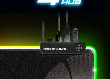 Spirit Of Gamer Alfombrilla Darkskull Rgb+Hub Xxxl