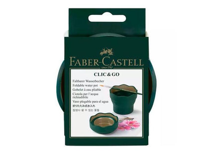 Faber Castell Vaso Plegable Para El Agua Clic&Go Verde Oscuro