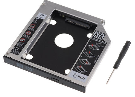 Ewent Sata Iii Ssd/Hdd Installation Frame For Cd/Dvd/Blu-Ray Drive Ewent Ew7005, Universal, Funda De Disco Duro, Acrilonitrilo Butadieno Estireno (Abs), Aluminio, Negro, Gris, 2.5", Hp, Dell, Acer, Benq, Asus, Lenovo, Great Wall