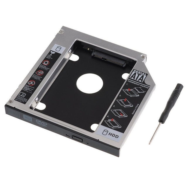 Ewent Sata Iii Ssd/Hdd Installation Frame For Cd/Dvd/Blu-Ray Drive Ewent Ew7005, Universal, Funda De Disco Duro, Acrilonitrilo Butadieno Estireno (Abs), Aluminio, Negro, Gris, 2.5", Hp, Dell, Acer, Benq, Asus, Lenovo, Great Wall