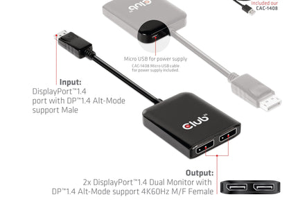 EAN 8719214471927 - CLUB3D Multi Stream Transport (MST) Hub DisplayPort 2x DisplayPort imagen 9