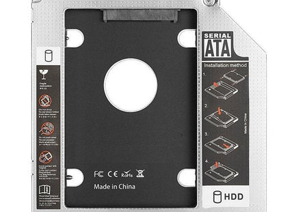 Ewent Sata Iii Ssd/Hdd Installation Frame For Cd/Dvd/Blu-Ray Drive Ewent Ew7003, Acrilonitrilo Butadieno Estireno (Abs), Aluminio, Negro, Blanco, 2.5", 129 Mm, 128 Mm, 9,5 Mm