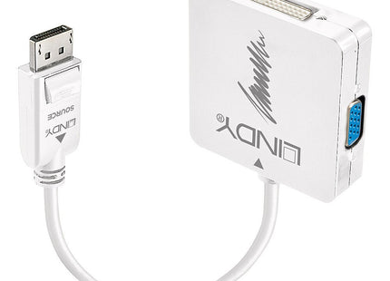 Lindy 41028 Adaptador Displayport Dvi-D + Vga [D-Sub] + Hdmi Negro (Displayport 1.2 To Hdmi, Vga & Dvi-D Ada)