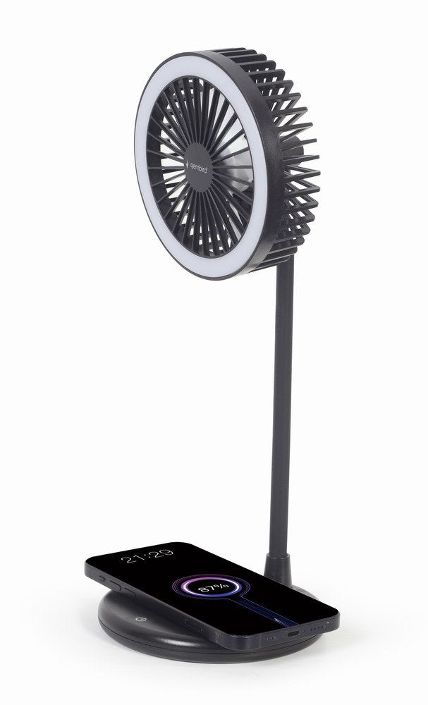 Ventilador De Sobremesa Con Lampara Y Cargador Inalambrico Ta-Wpc10-Ledfan-01