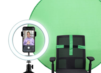 Aro De Luz Profesional + Pantalla Trust Maku+ Incluye Pantalla Verde