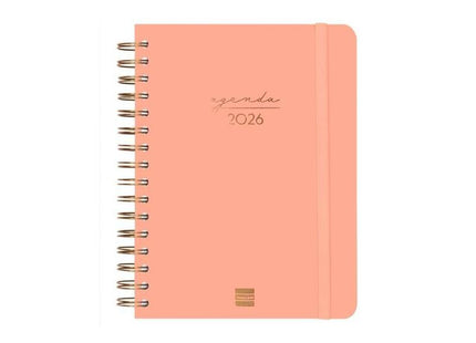 Finocam Agenda Espiral Alma E10-155x212mm 1dp Tapa Dura Coral 2026