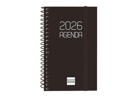 Finocam Agenda Espiral Opaque E3-79x127mm Svh Tapa Pp Negro 2026