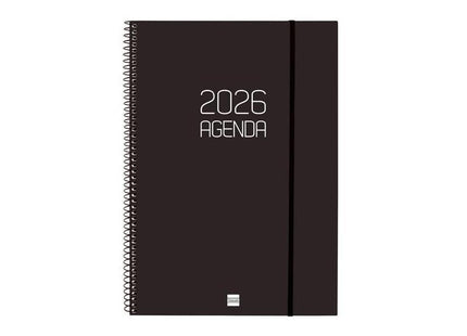 Finocam Agenda Espiral Opaque E40-210x297mm Svv Tapa Pp Negro 2026