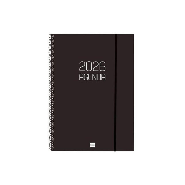 Finocam Agenda Espiral Opaque E40-210x297mm Svv Tapa Pp Negro 2026