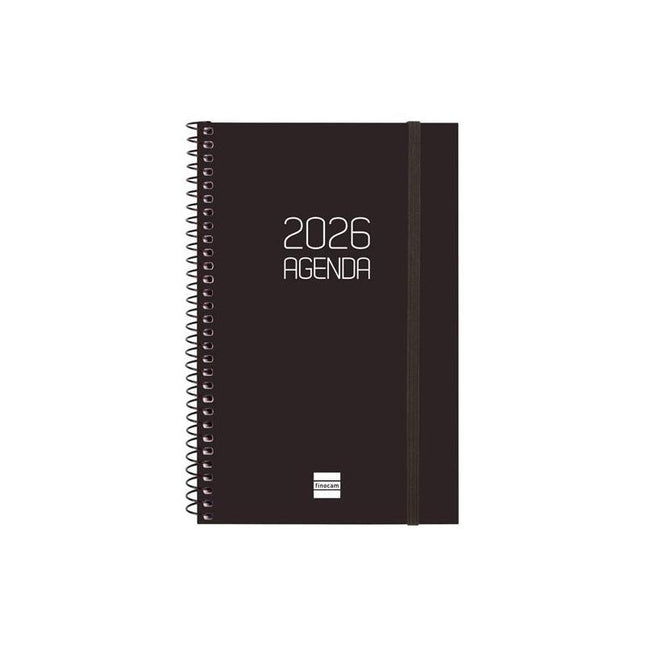 Finocam Agenda Espiral Opaque E5-117x181mm Svh Tapa Pp Negro 2026