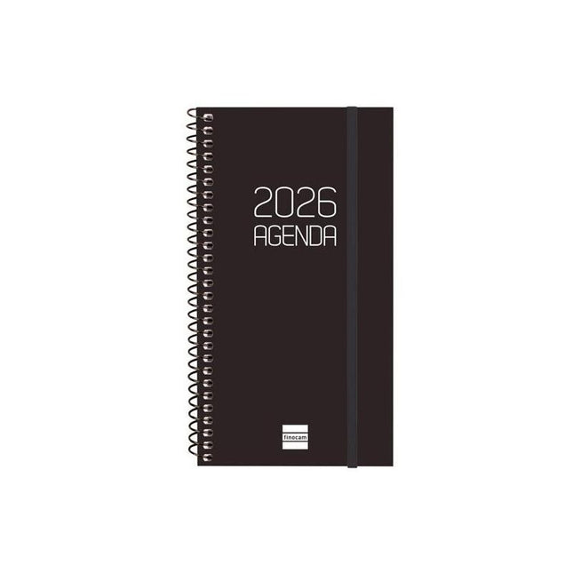 Finocam Agenda Espiral Opaque E9-94x171mm Svh Tapa Pp Negro 2026