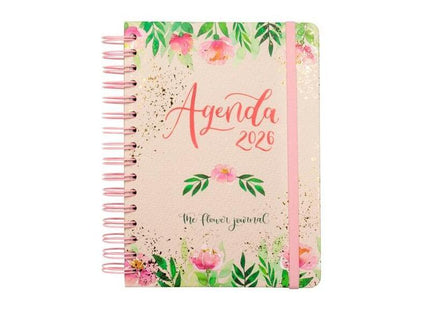 Finocam Agenda Espiral The Flower Journal E10-155x212mm 1dp Tapa Dura Rosa 2026