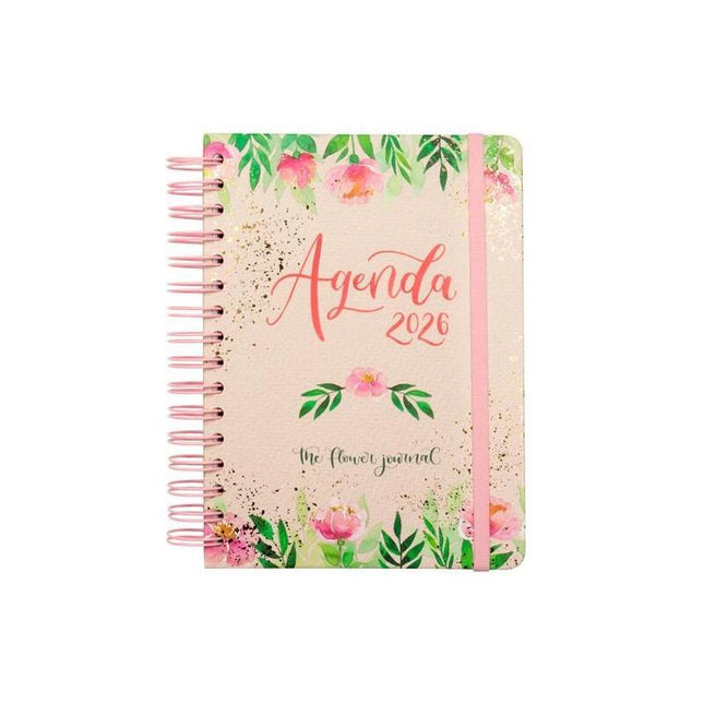 Finocam Agenda Espiral The Flower Journal E10-155x212mm 1dp Tapa Dura Rosa 2026