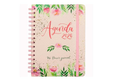 Finocam Agenda Espiral The Flower Journal E10-155x212mm Svh Tapa Dura Rosa 2026