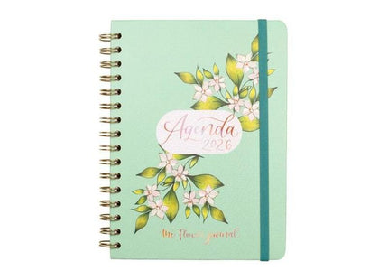 Finocam Agenda Espiral The Flower Journal E10-155x212mm Svh Tapa Dura Verde 2026