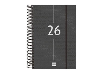 Finocam Agenda Espiral Year E11-165x242mm 1dp Tapa Pp Negro 2026