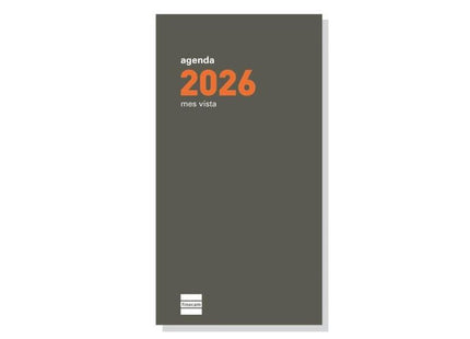Finocam P497c Recambio Para Agenda Plana En Catalan - Anual 2026 - Formato Pl4 - 80x150x3mm - Mes Vista - Blanco