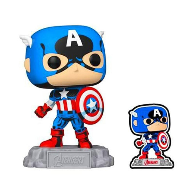 Funko Pop Marvel A60 Comic Capitan America Con Pin