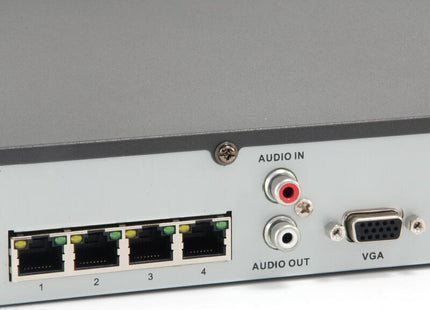 Grabador De Video Level One 4 Canales 4 Puertos Red Poe H.265 Negro Nvr-0504