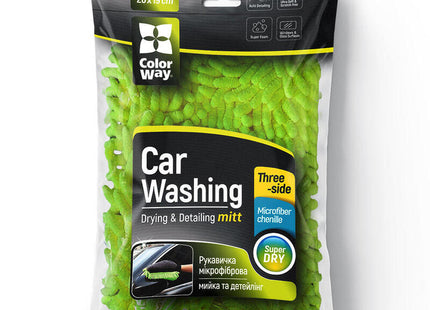 Guante De Microfibra Colorway Para Lavado Y Pulido De Autos, Doble Cara