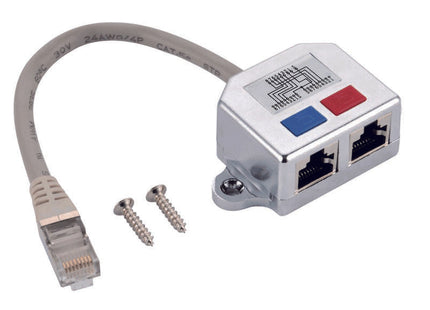Helos Adaptador En T Cat 5e Isdn / Isdn Adaptador De Cable Compartido De 0,15 M