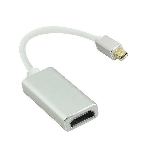 Helos Adaptador Mini Displayport Macho/ Hdmi Hembra, Premium 4k, Plata