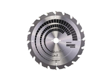 Hoja De Sierra Circular Bosch Professional Construct Wood, Ø 315 Mm, 20z Orificio 30 Mm, Para Sierras De Mesa 2608640691