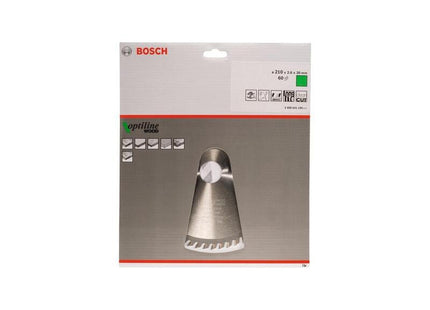 Hoja De Sierra Circular Bosch Professional Optiline Wood, Ø 210 Mm, 60z Orificio 30 Mm, Para Sierras Circulares Portátiles 2608641190