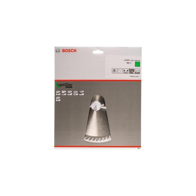 Hoja De Sierra Circular Bosch Professional Optiline Wood, Ø 210 Mm, 60z Orificio 30 Mm, Para Sierras Circulares Portátiles 2608641190