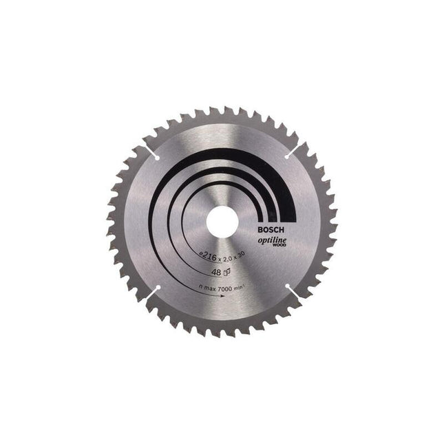Hoja De Sierra Circular Bosch Professional Optiline Wood, Ø 216 Mm, Diámetro 48z De 30 Mm, Para Sierras Tronzadoras E Ingletadoras 2608640432