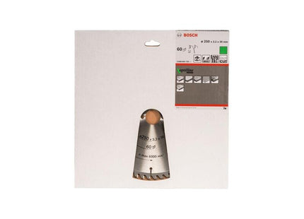 Hoja De Sierra Circular Bosch Professional Optiline Wood, Ø 250 Mm, 60z Orificio 30 Mm, Para Sierras Circulares Portátiles 2608640729