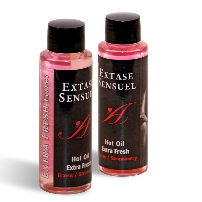 Extase Sensual - Aceite Masaje Efecto Extra Fresh Fresa 100 Ml