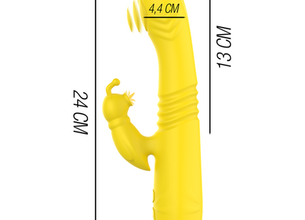 Intense - Toky Vibrador Multifunción Recargable Up & Down Con Estimulador De Clitoris Amarillo