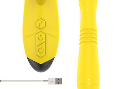 Intense - Toky Vibrador Multifunción Recargable Up & Down Con Estimulador De Clitoris Amarillo