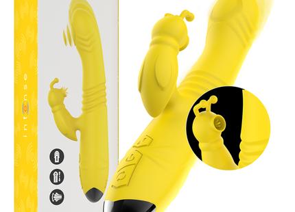 Intense - Toky Vibrador Multifunción Recargable Up & Down Con Estimulador De Clitoris Amarillo