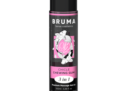Aceite De Masaje Brum  Premium Efecto Calor Sabor Chicle 3 En 1
