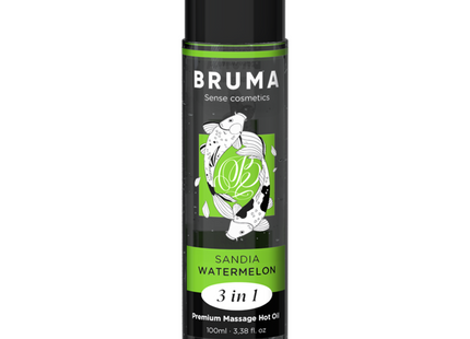 Aceite De Masaje Bruma Premium Efecto Calor Sabor Sandía 3 En 1